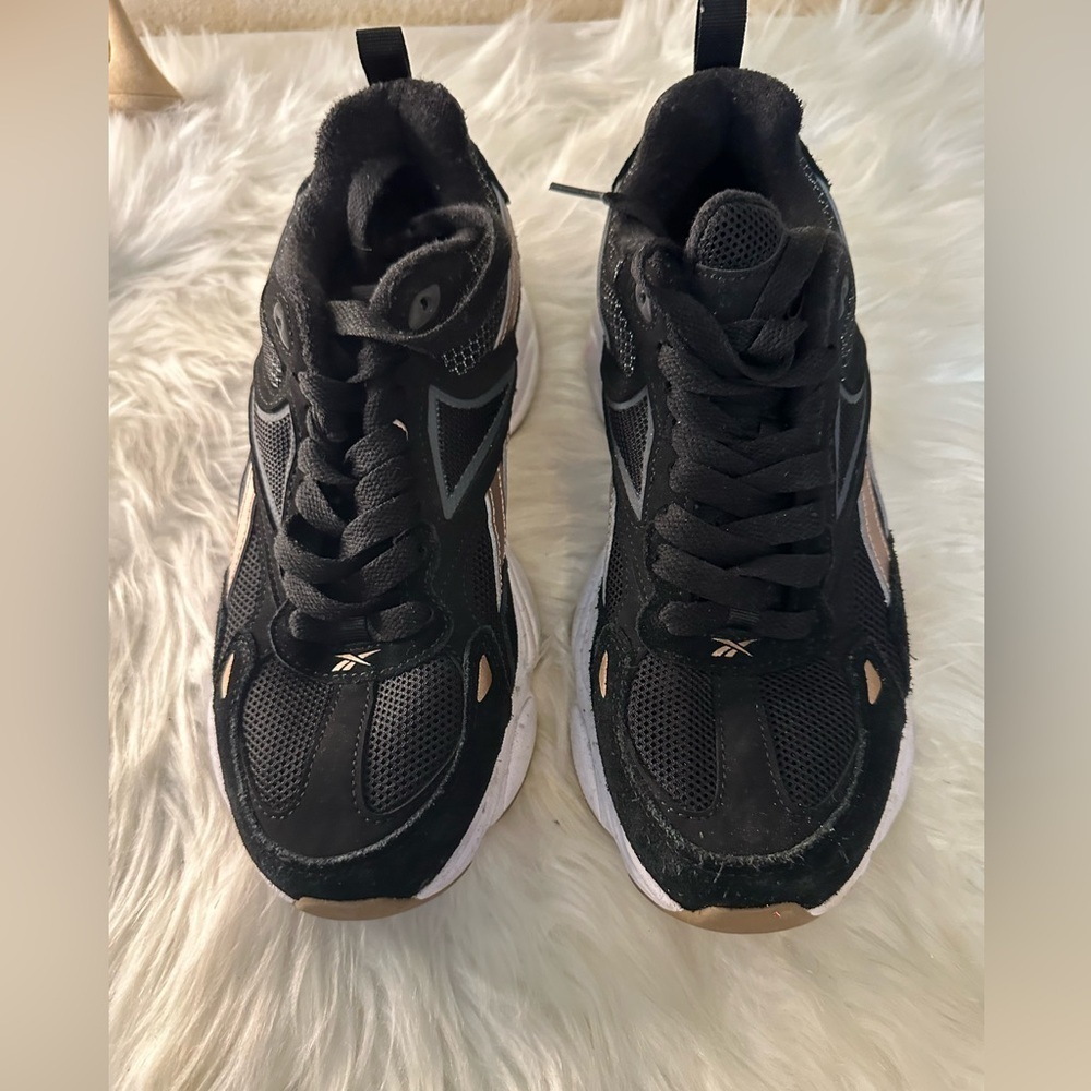 Reebok Black and Beige Athletic Shoes